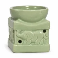 Vas ceramic ulei aromaterapie elefant verde 8x6,5cm mic 1b - LCA