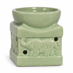 Vas ceramic ulei aromaterapie elefant verde 8x6,5cm mic 1b - LCA