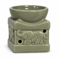 Vas ceramic ulei aromaterapie elefant olive 8x6,5cm mic 1b - LCA