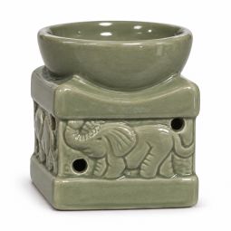 Vas ceramic ulei aromaterapie elefant olive 8x6,5cm mic 1b - LCA