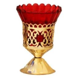 Candela masa metalica cu floare si piatra pt ulei parafinic 125g - LCA