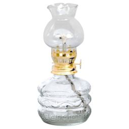 Lampa sticla transparenta mica 16x8cm model drept pentru ulei parafinic 1b - LCA