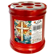 Candela plastic cu capac antivant rosu 24h 100g - LCA