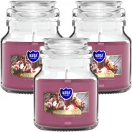 Set 3x Lumanari parfumate borcan cu capac 28h Vin fiert 120g - AURA