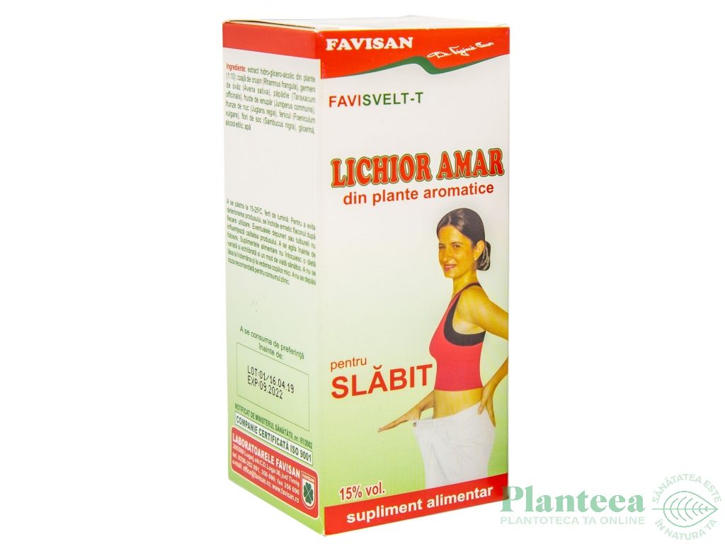 Lichior amar plante pt slabit FaviSvelt T 100ml - FAVISAN