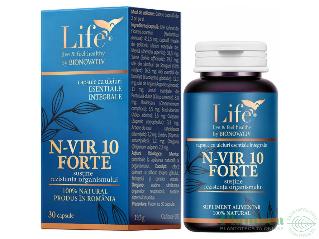 Capsule uleiuri esentiale integrale N~VIR 10 Forte 30cps - LIFE