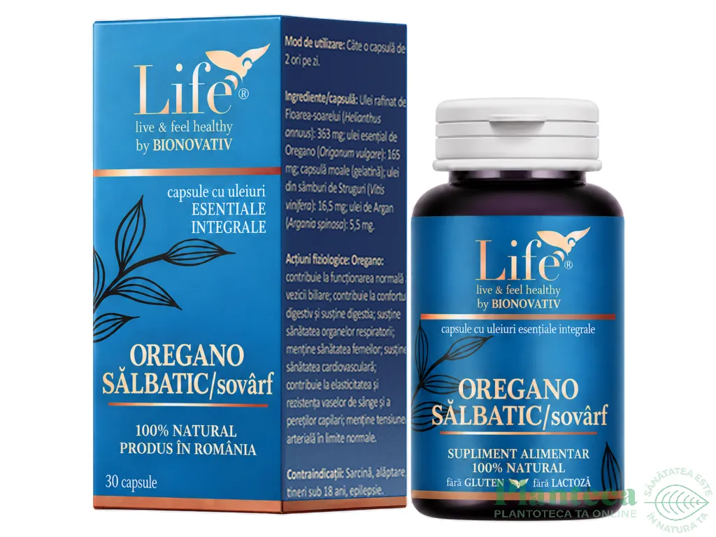 Capsule ulei esential integral Oregano salbatic 30cps - LIFE