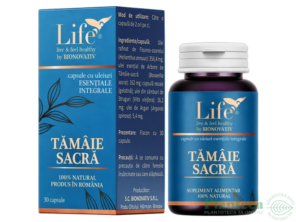 Capsule ulei esential integral Tamaie sacra 30cps - LIFE
