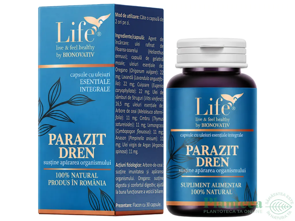 Capsule uleiuri esentiale integrale Parazit Dren 30cps - LIFE