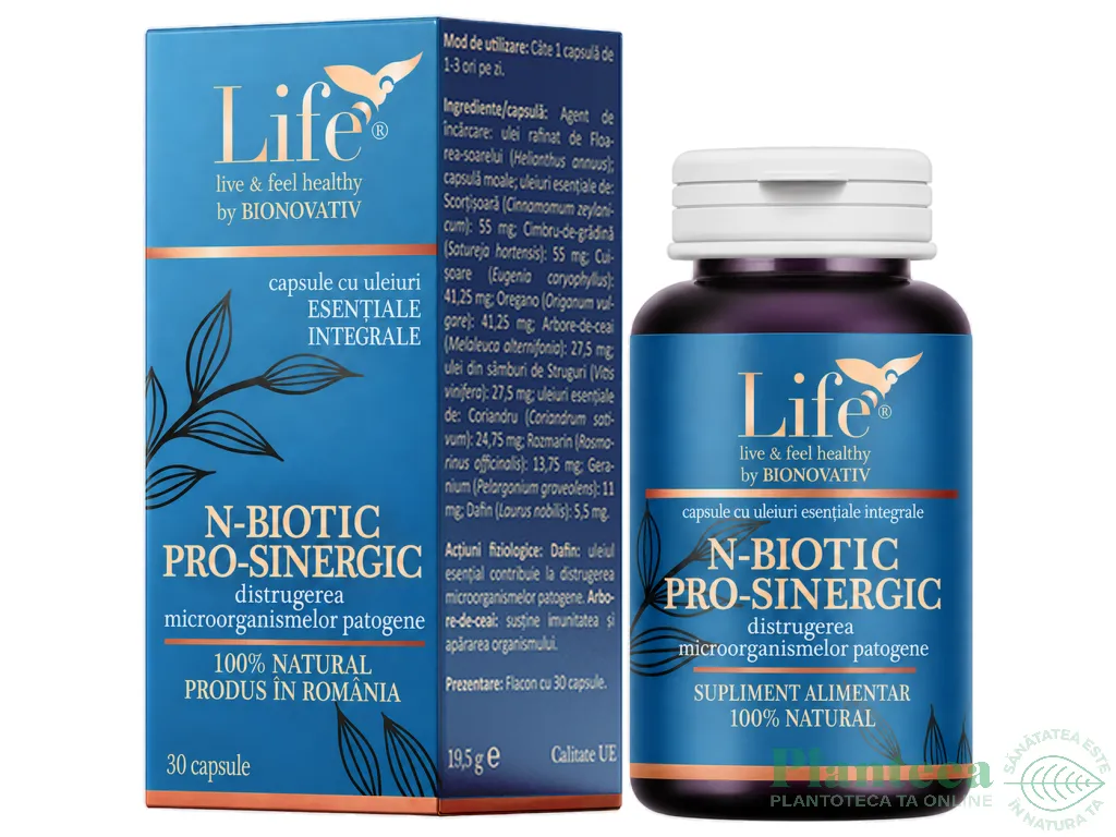 Capsule uleiuri esentiale integrale N~BIOT 1C Pro Sinergic 30cps - LIFE