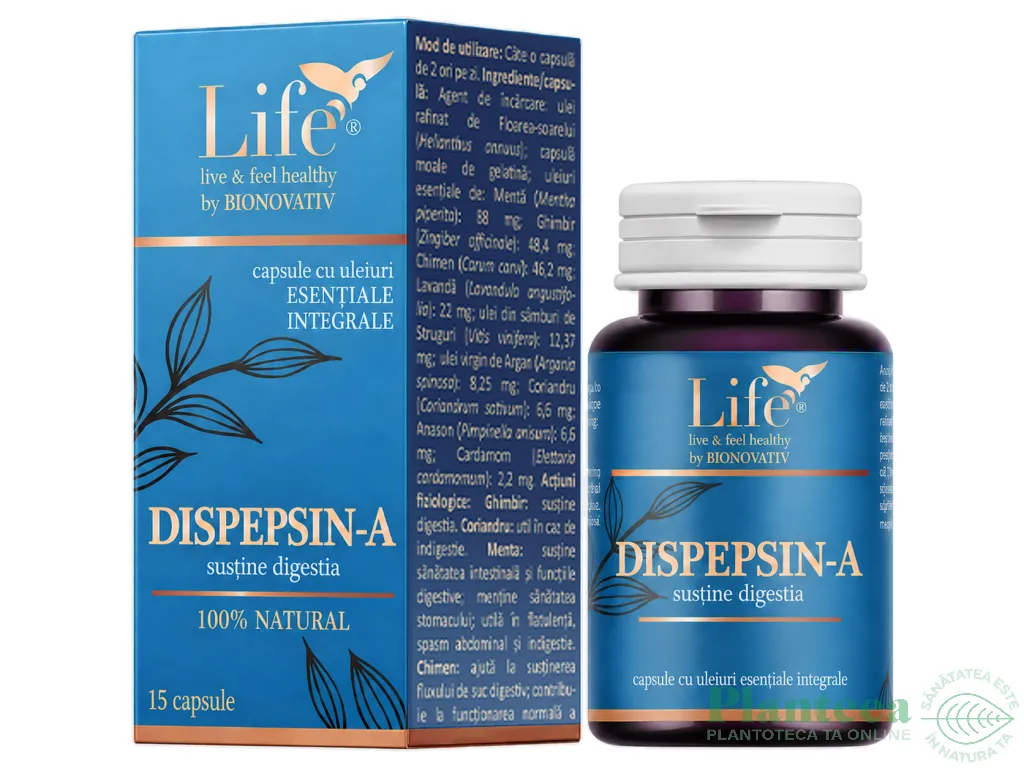 Capsule uleiuri esentiale integrale Dispepsin~A 15cps - LIFE