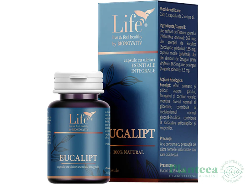 Capsule ulei esential integral Eucalipt 15cps - LIFE