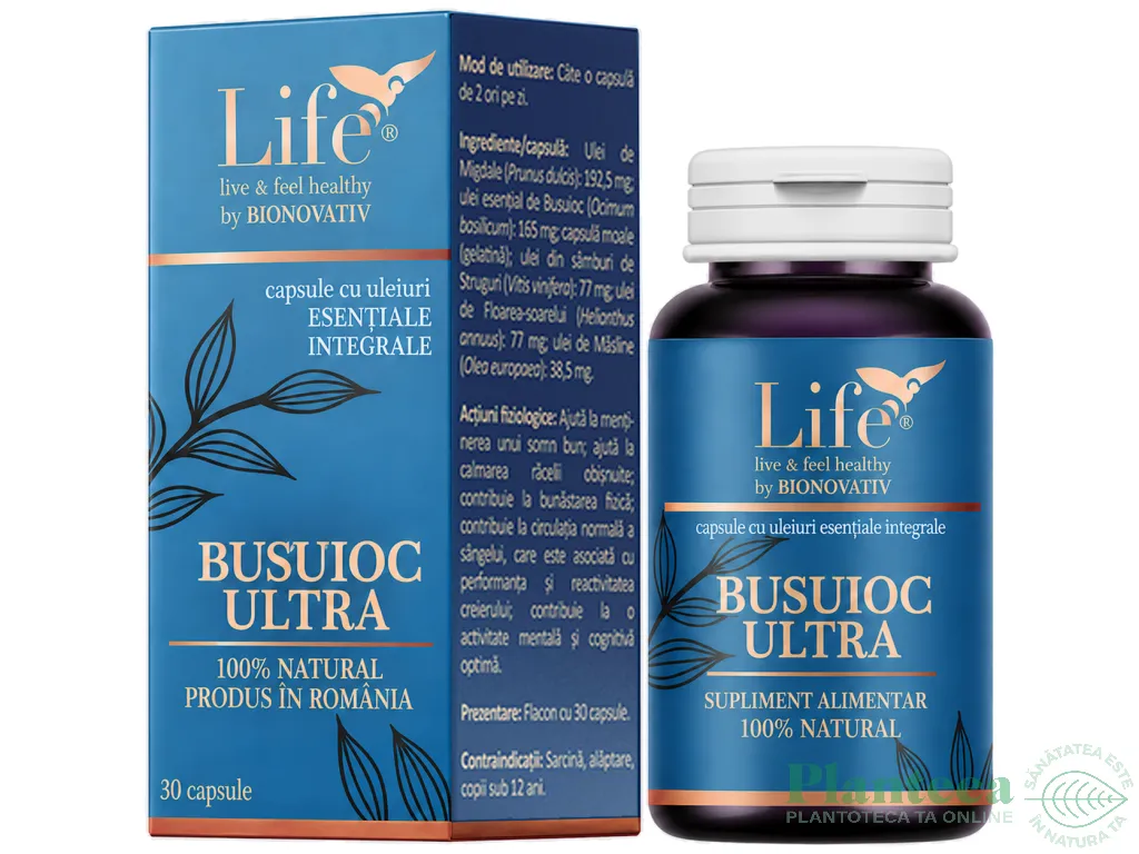 Capsule ulei esential integral Busuioc Ultra 30cps - LIFE