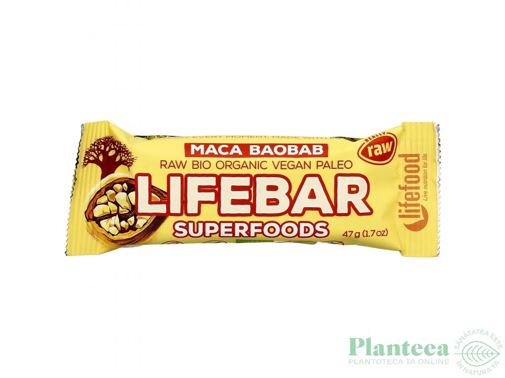 Baton superfood maca baobab raw bio 47g - LIFEBAR