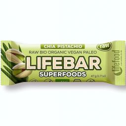 Baton superfood chia fistic orz verde raw bio 47g - LIFEBAR