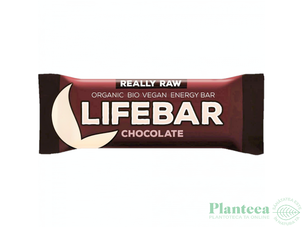 Baton energizant ciocolata raw bio 47g - LIFEBAR