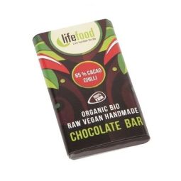 Mini ciocolata neagra 85% chilli raw eco 15g - LIFEFOOD