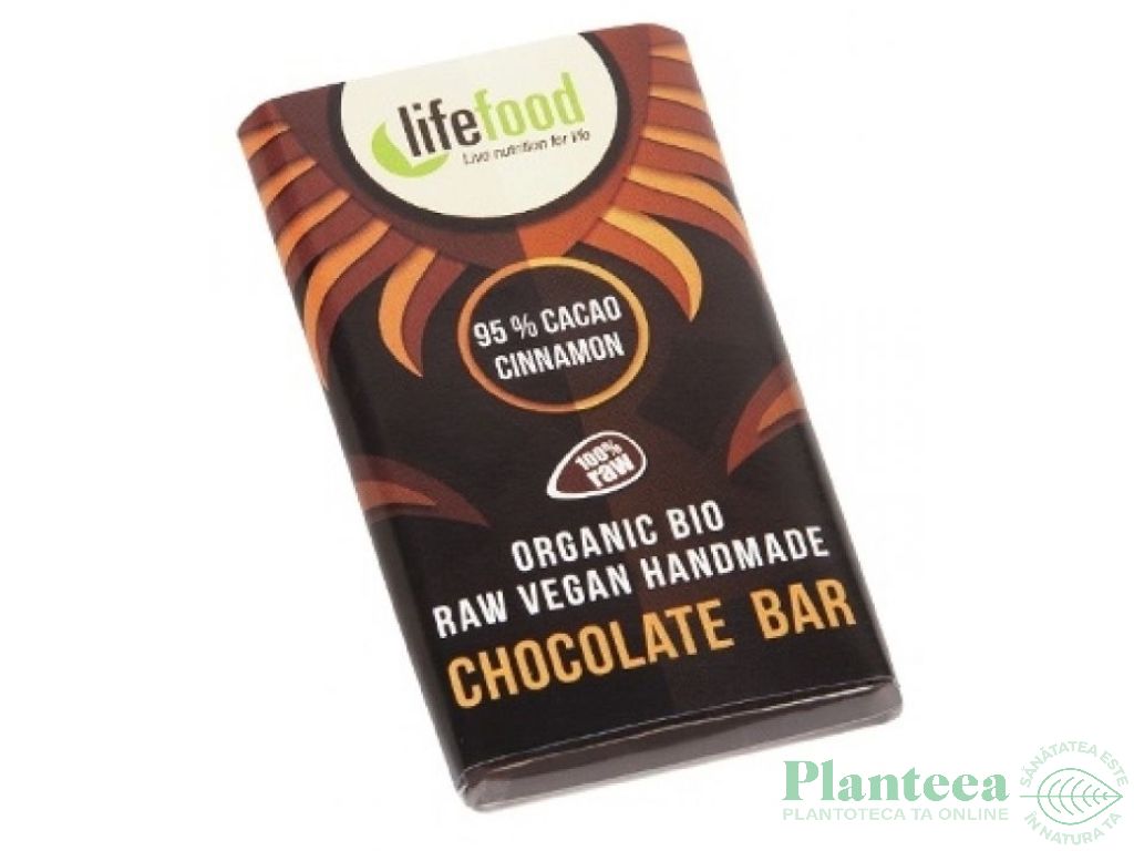 Mini ciocolata neagra 95% scortisoara raw eco 15g - LIFEFOOD