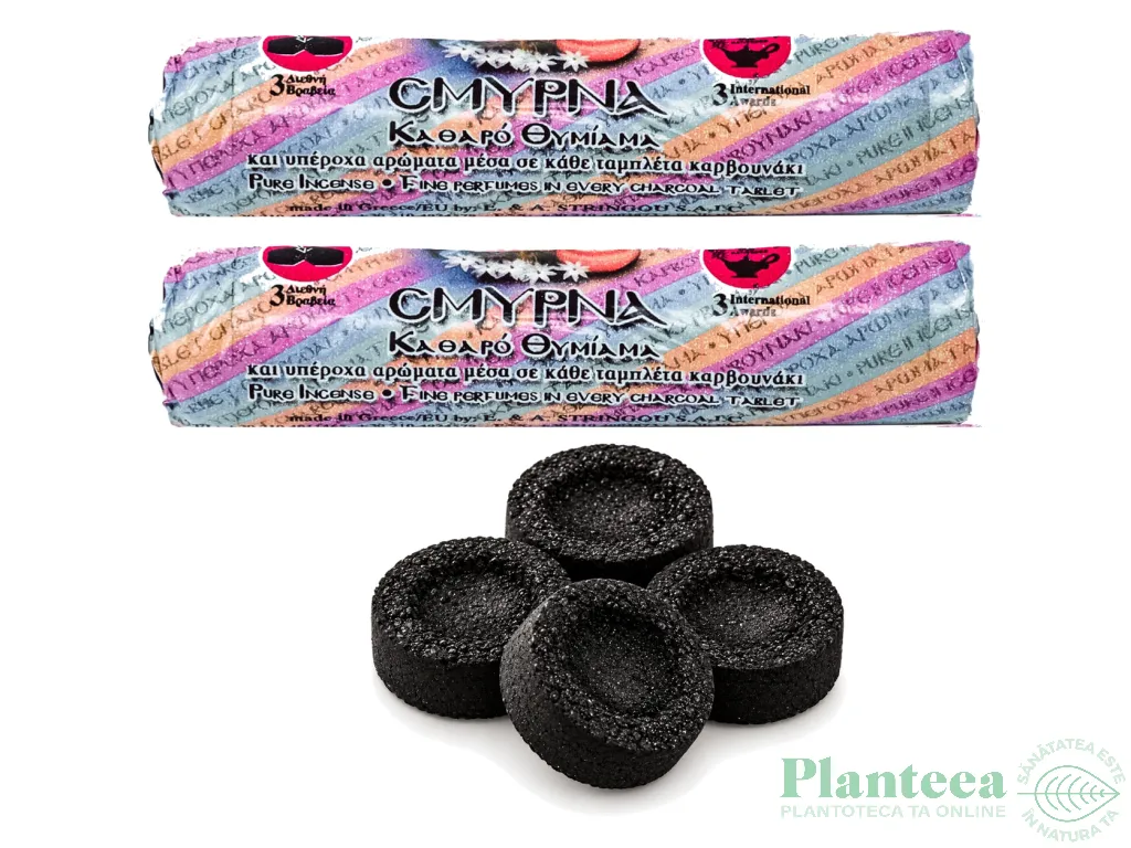 Set 2x Carbune aromat cu smirna Grecia rola 10pastile 40g - LIHNARI