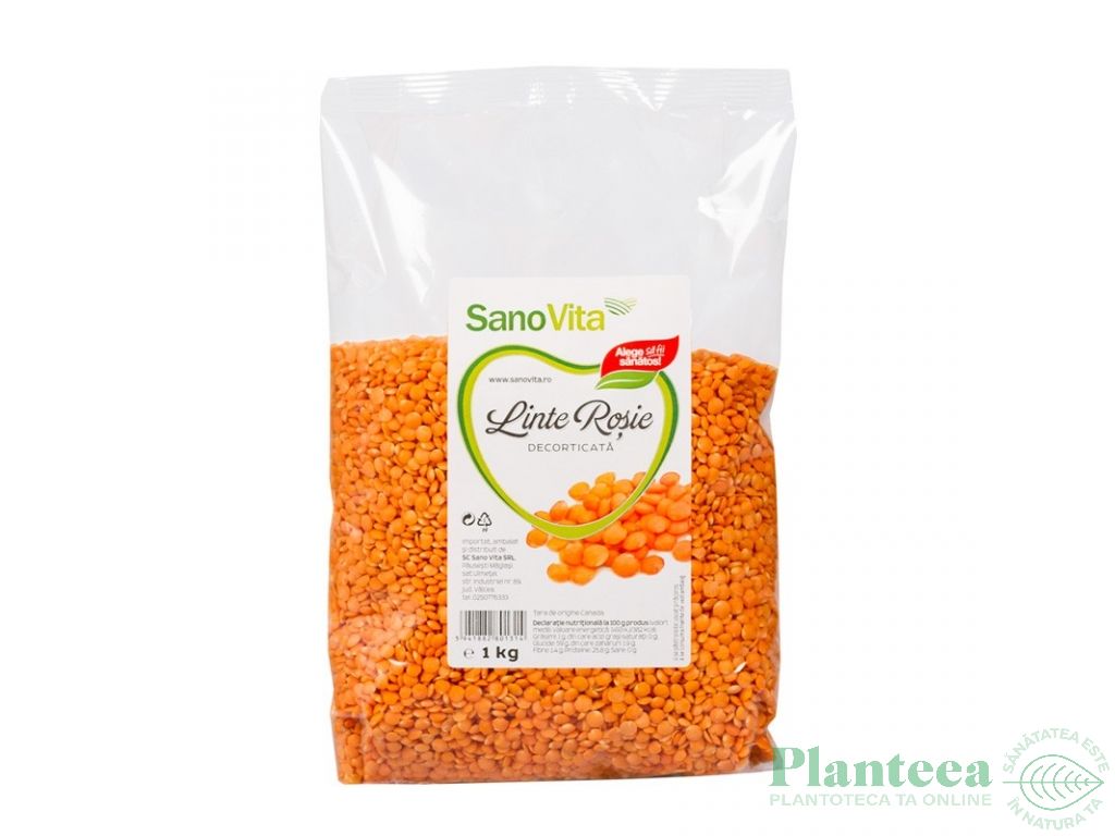 Linte rosie boabe 1kg - SANOVITA