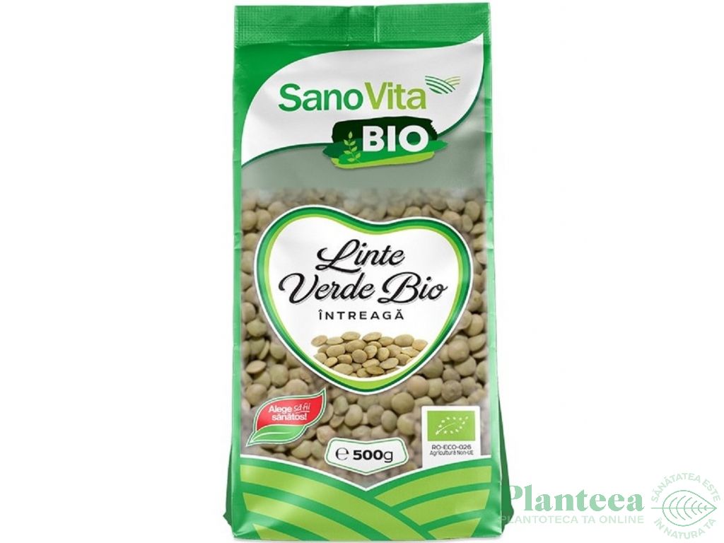 Linte verde boabe bio 500g - SANOVITA