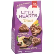 Inimioare crocante musli banane ciocolata 100g - LITTLE HEARTS