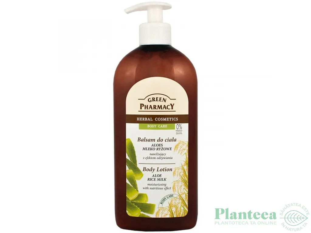 Lotiune corp hidratanta aloe lapte_orez 500ml - GREEN PHARMACY