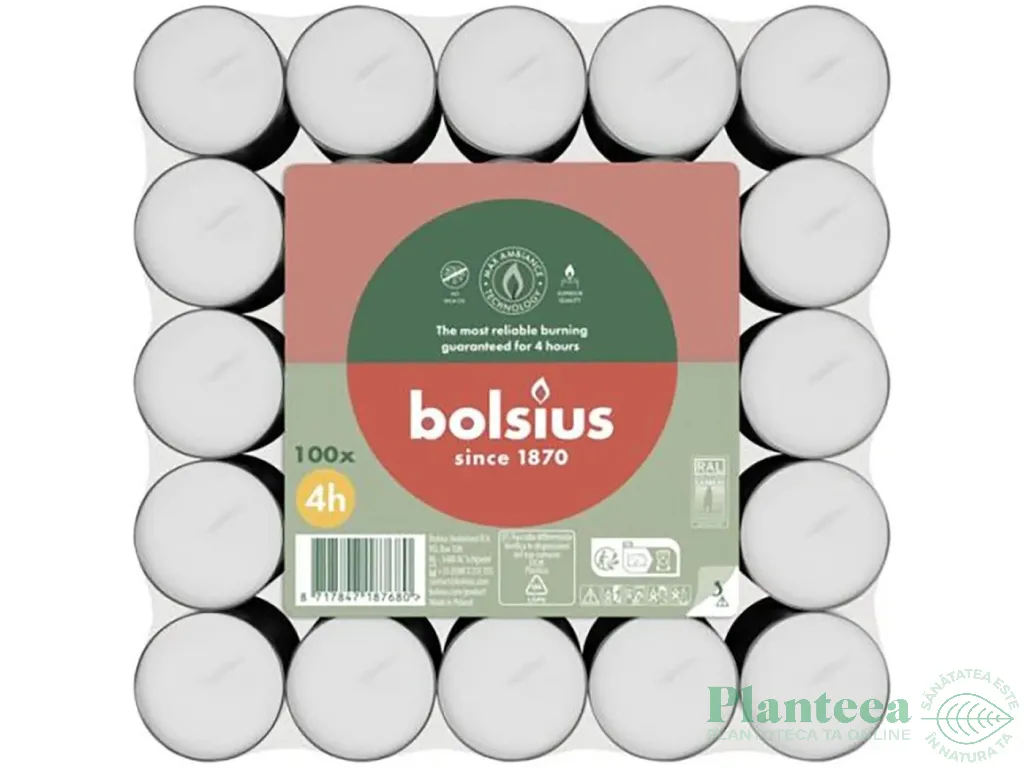 Lumanari pastila neparfumate 4h 100b - BOLSIUS