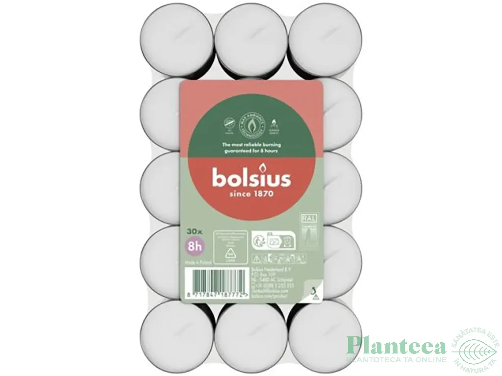 Lumanari pastila neparfumate 8h 30b - BOLSIUS