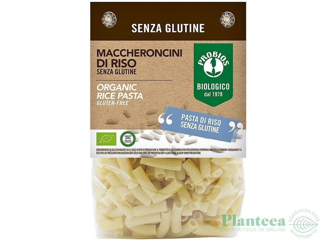 Paste macaroane orez fara gluten eco 400g - PROBIOS