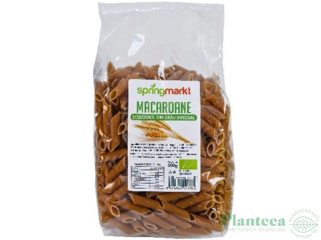 Paste macaroane grau integral eco 500g - SPRINGMARKT