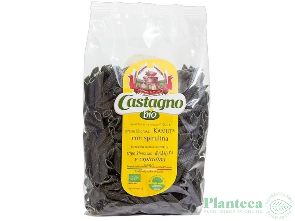 Paste penne kamut spirulina 500g - CASTAGNO