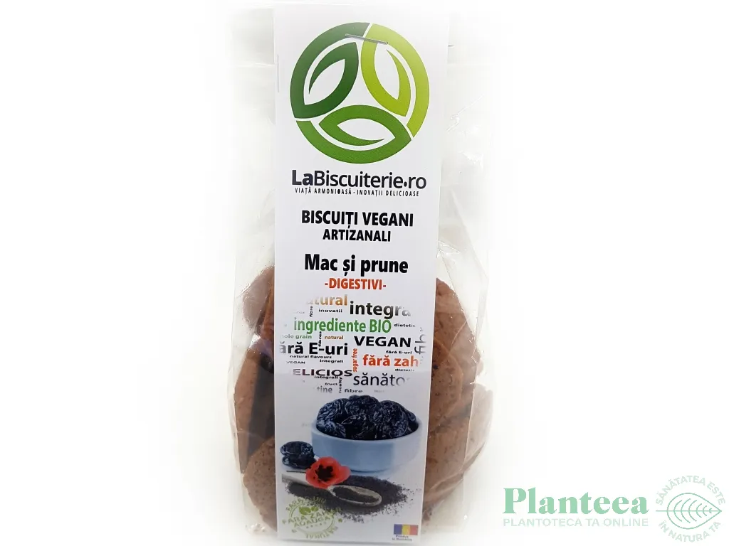 Biscuiti vegani digestivi mac prune fara zahar 140g - BISCUITERIE
