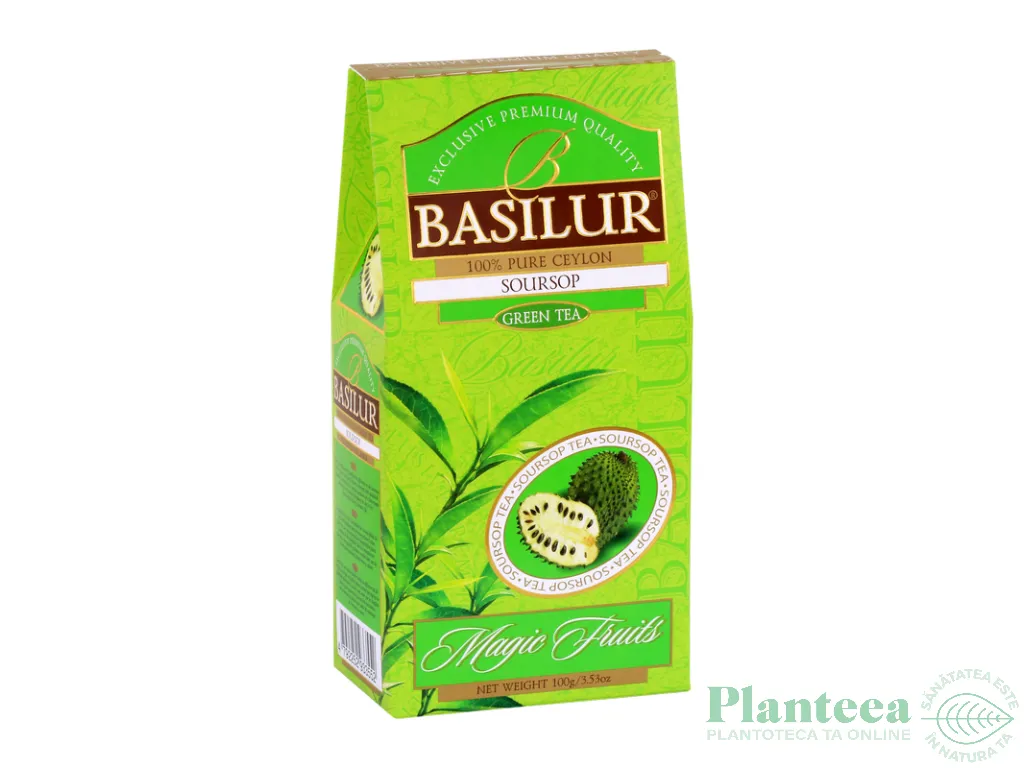 Ceai verde ceylon Magic Fruits graviola refill 100g - BASILUR