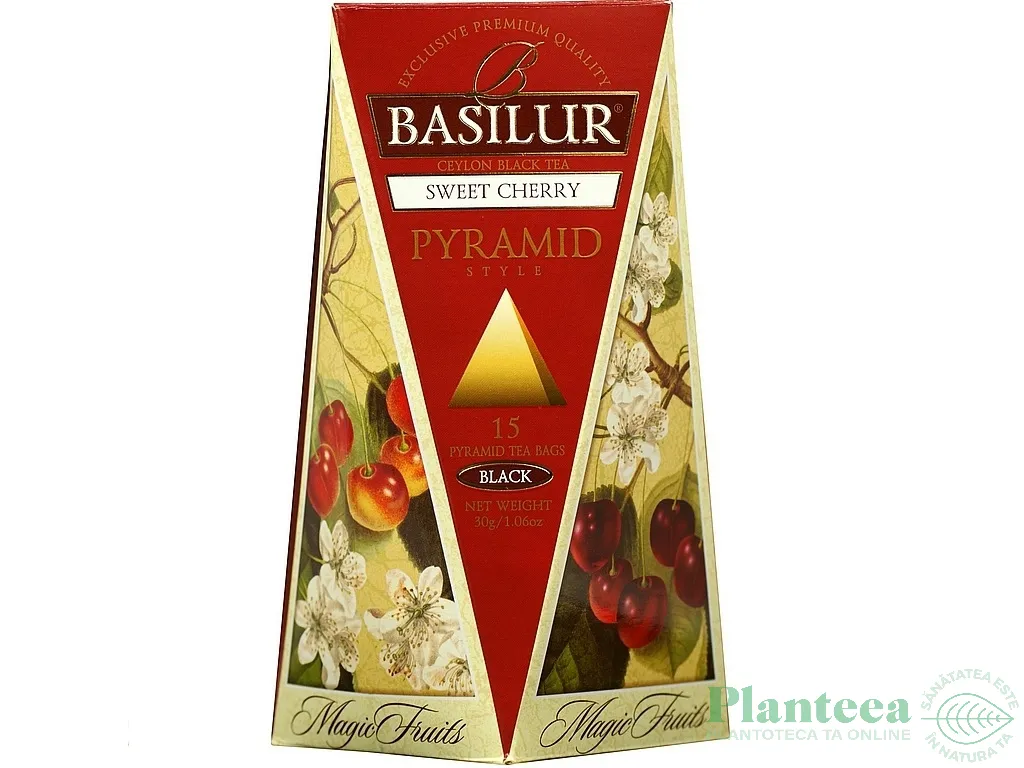 Ceai negru ceylon Magic Fruits cirese dulci piramide 15dz - BASILUR