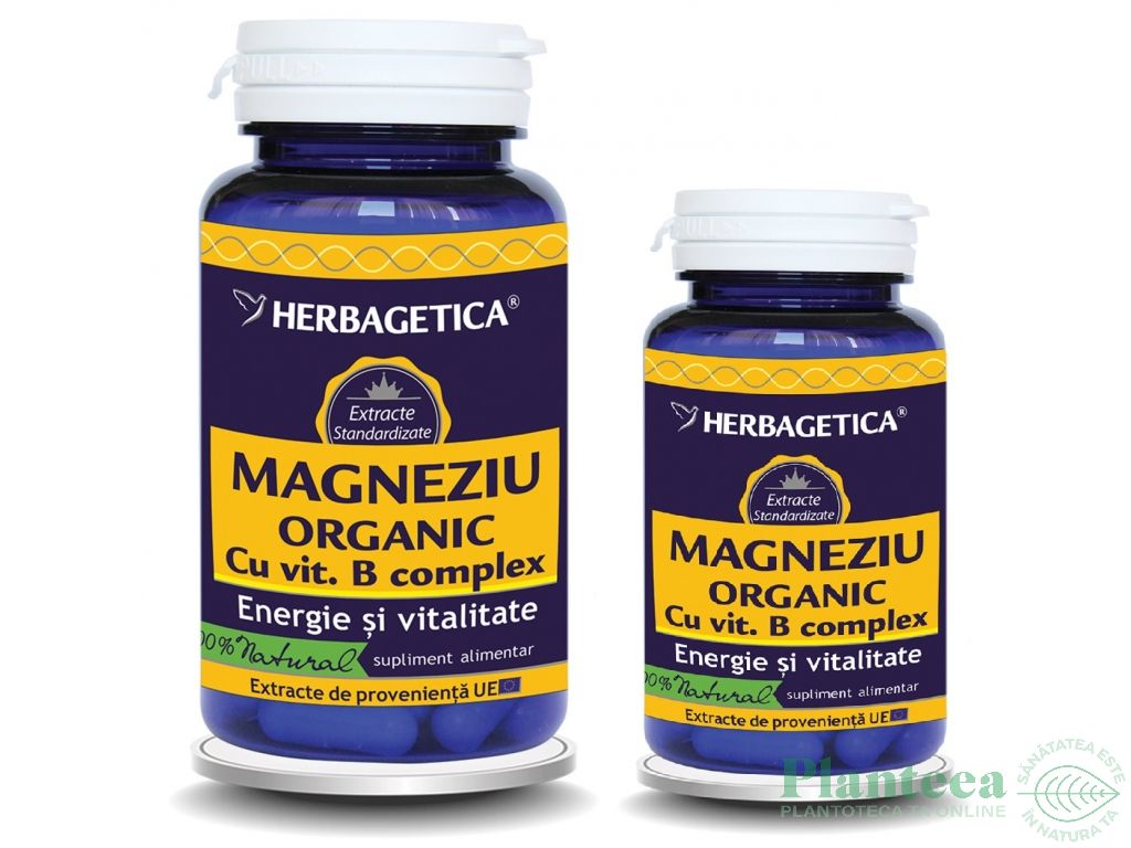 Pachet Magneziu organic B complex 60+30cps - HERBAGETICA