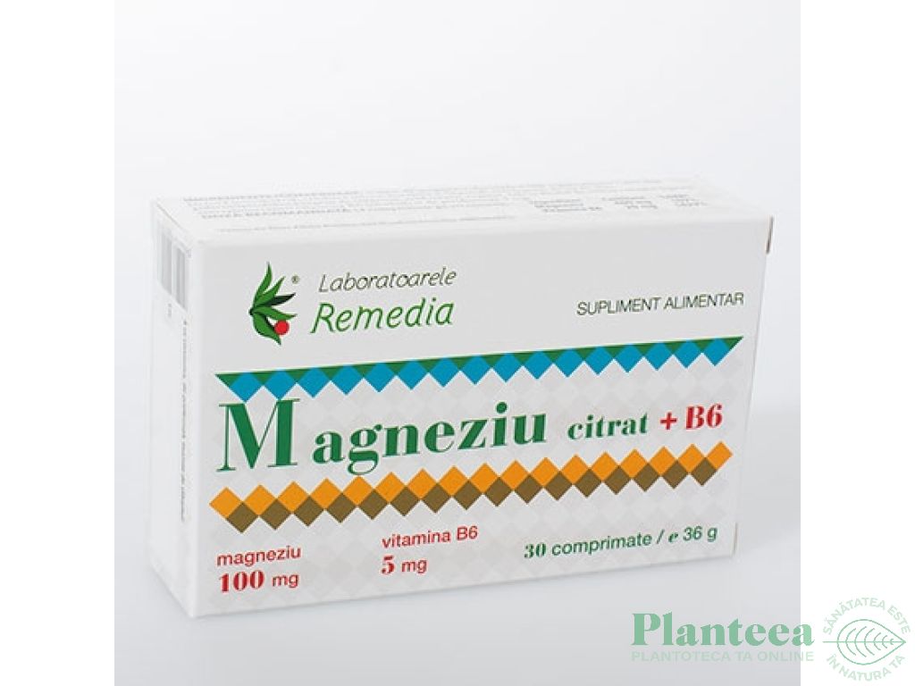 Magneziu citrat B6 30cp - REMEDIA
