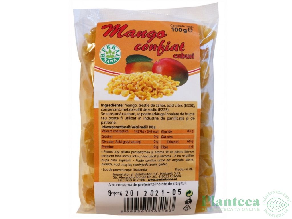 Mango confiat 100g - HERBAL SANA