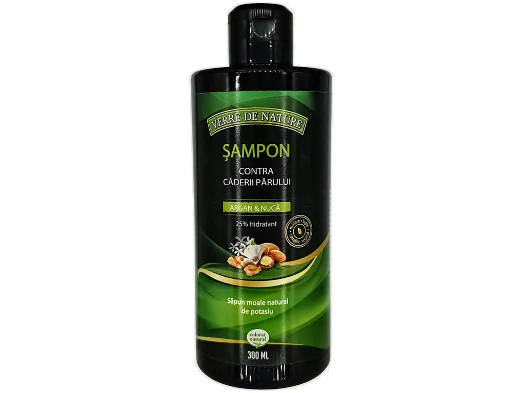Sampon natural contra caderii parului miere argan nuca 300ml - VERRE DE NATURE