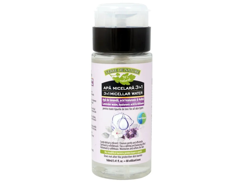 Apa micelara 3in1 lavanda acid hialuronic nalba 160ml - VERRE DE NATURE