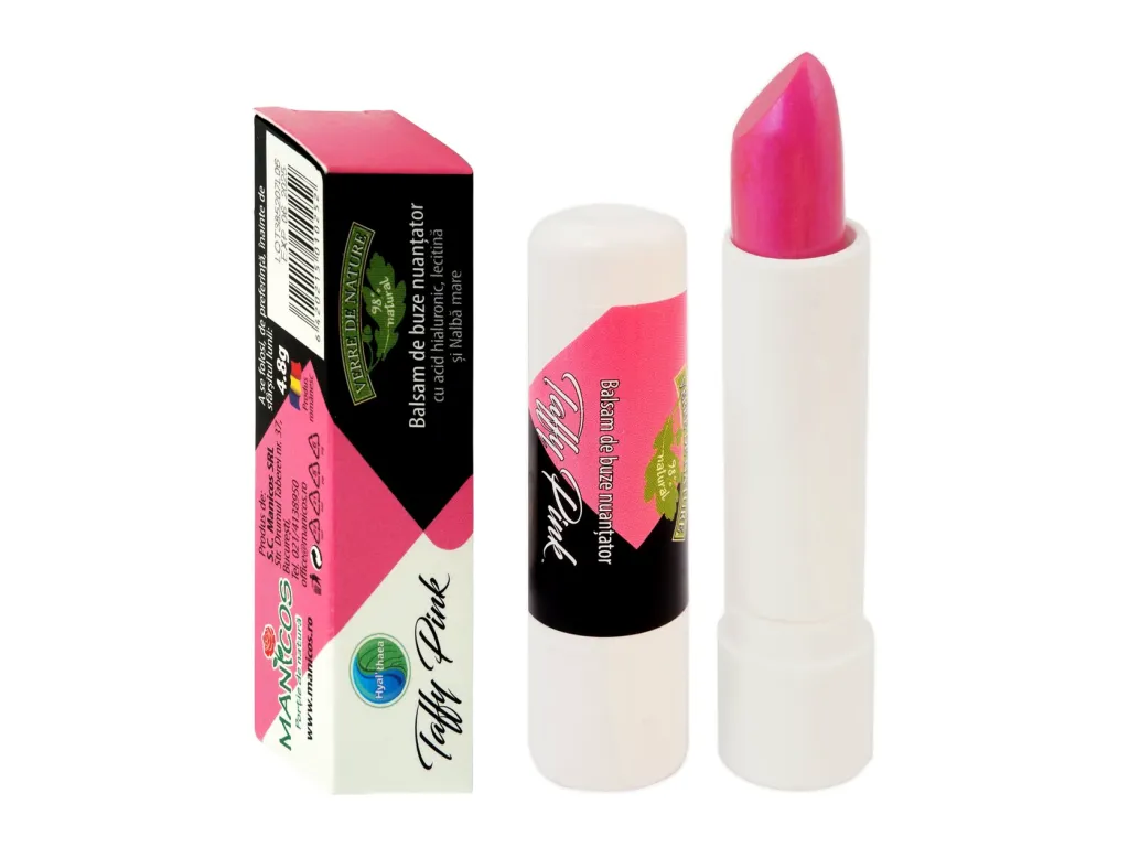 Balsam buze nuantator acid hialuronic nalba mare Taffy Pink 4,8g - VERRE DE NATURE