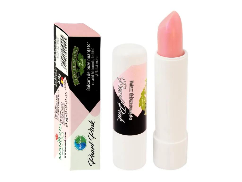 Balsam buze nuantator acid hialuronic nalba mare Pearl Pink 4,8g - VERRE DE NATURE