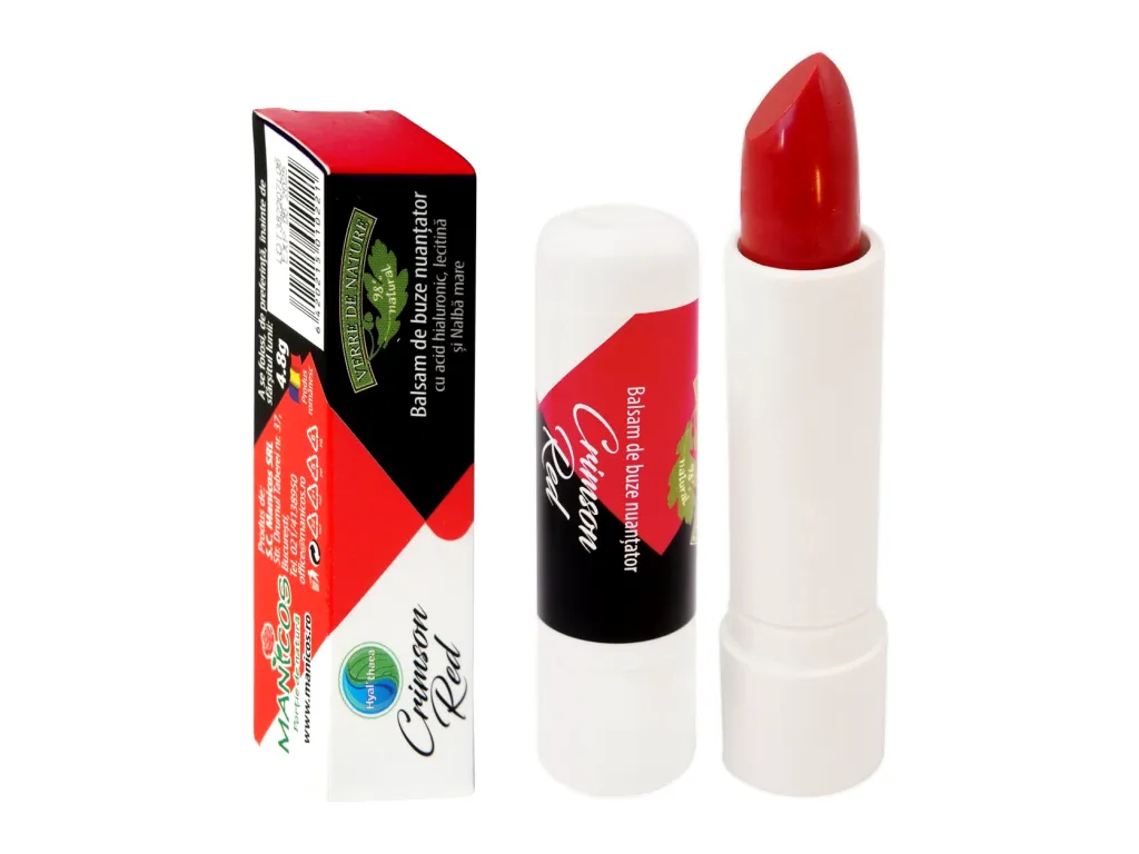 Balsam buze nuantator acid hialuronic nalba mare Crimson Red 4,8g - VERRE DE NATURE