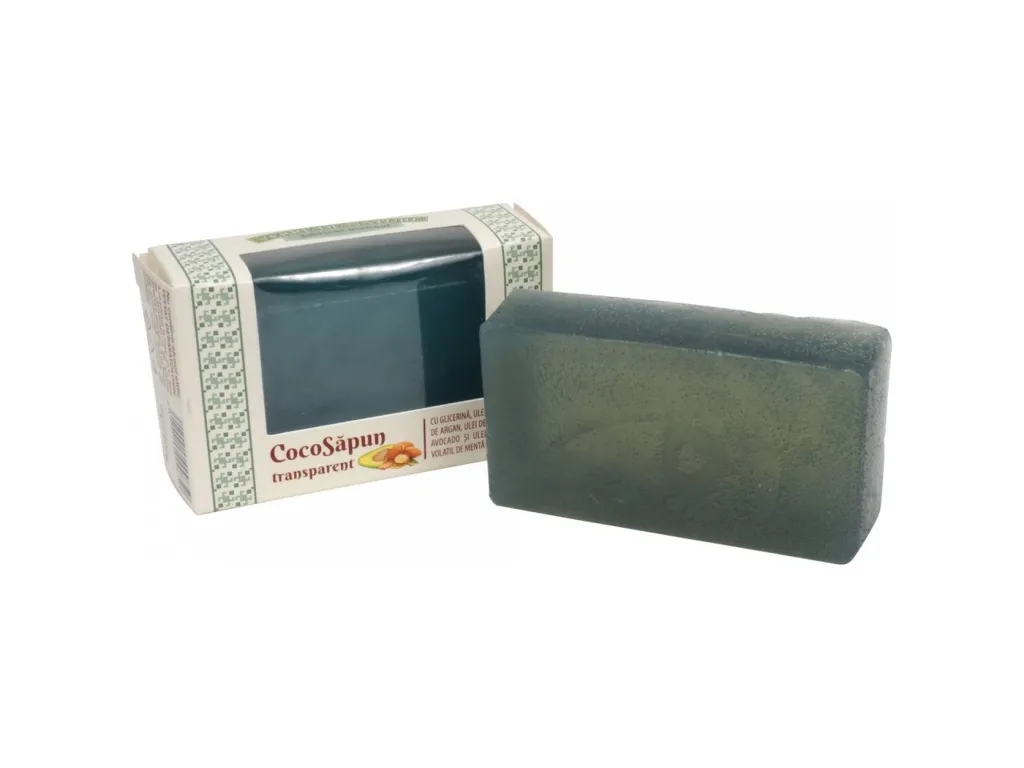 Sapun transparent Coco argan avocado menta 100g - VERRE DE NATURE