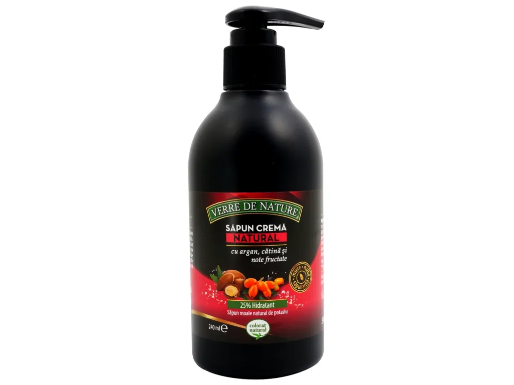 Sapun crema natural argan catina note fructate 240ml - VERRE DE NATURE