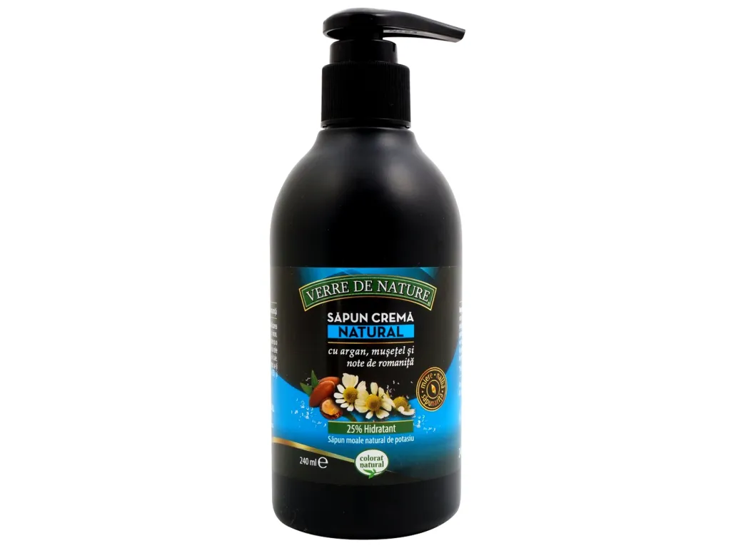 Sapun crema natural argan musetel note romanita 240ml - VERRE DE NATURE