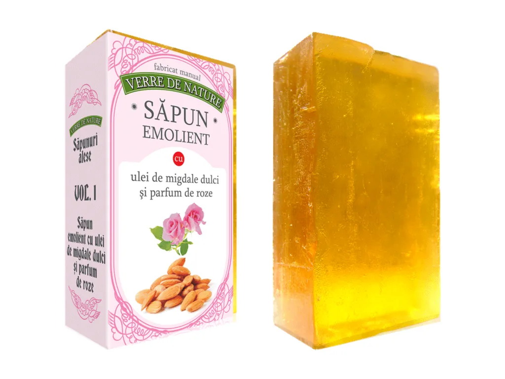 Sapun Emolient ulei migdale dulci parfum roze 100g - VERRE DE NATURE