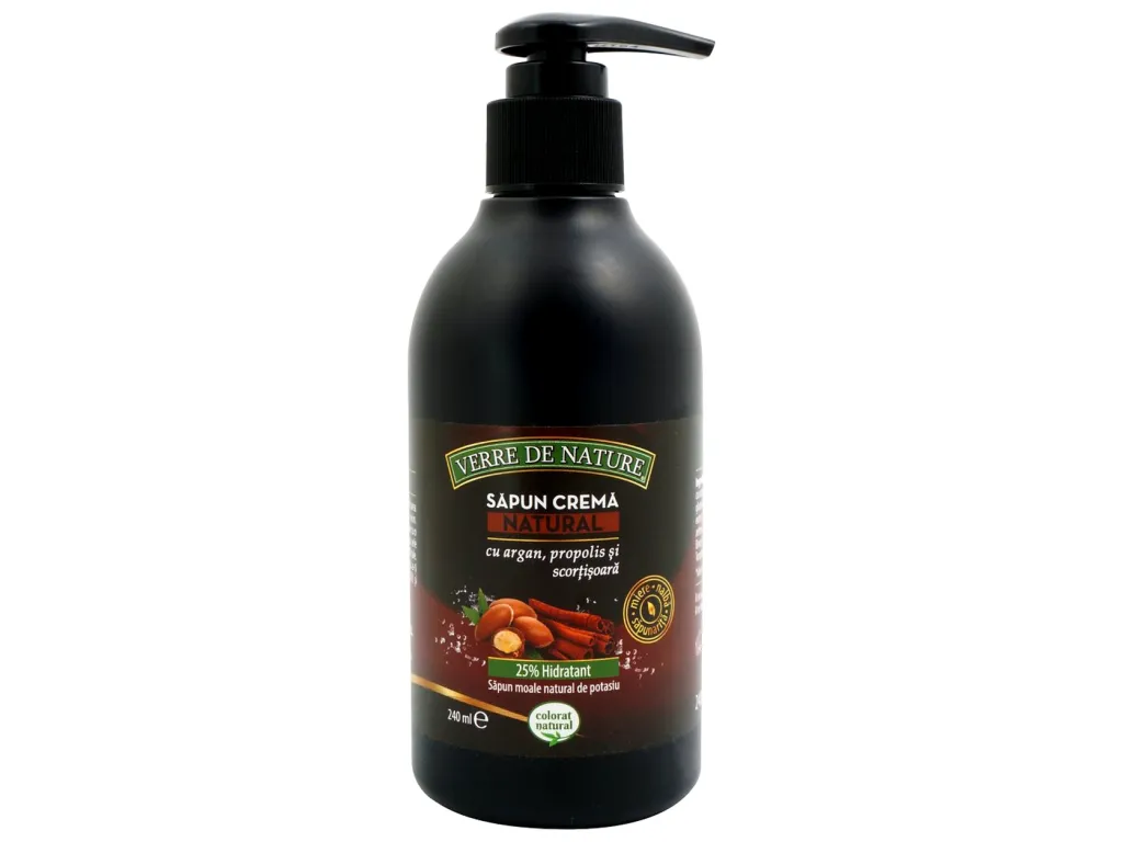 Sapun crema natural argan propolis scortisoara 240ml - VERRE DE NATURE