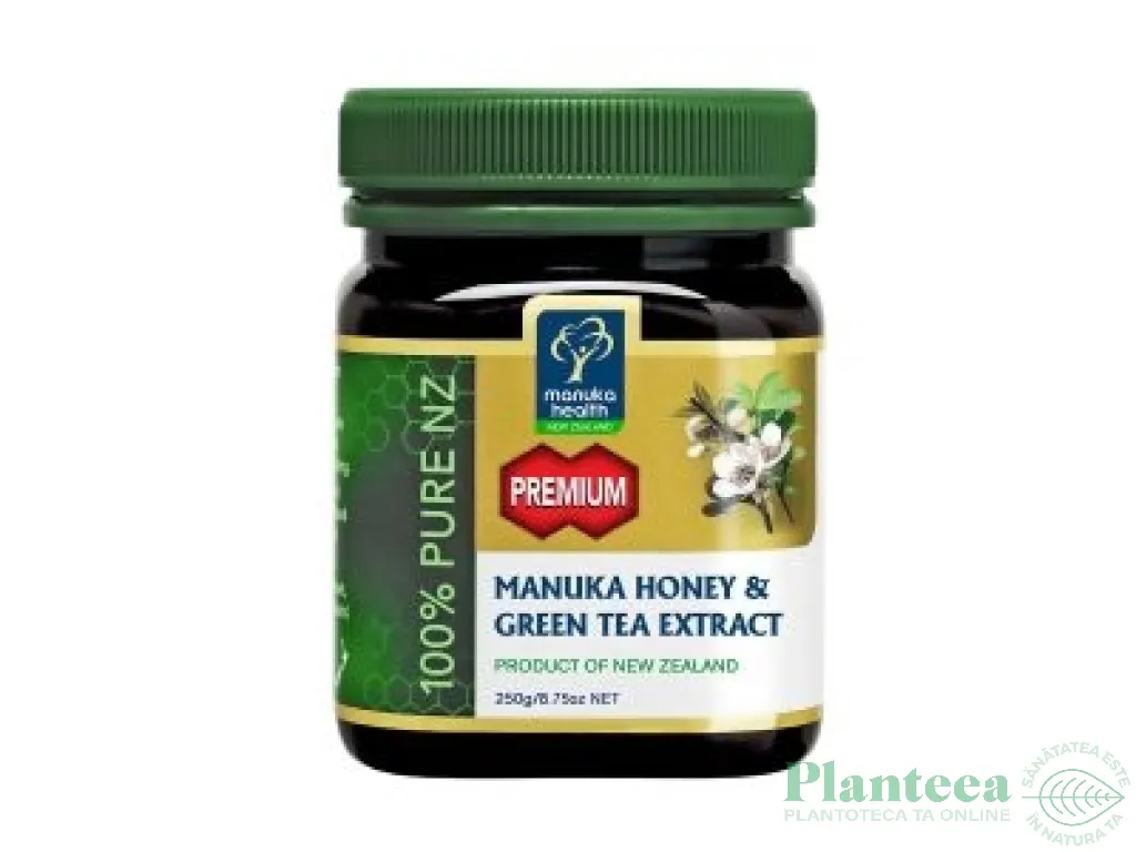 Miere Manuka mgo250+ cu ceai verde 250g - MANUKA HEALTH
