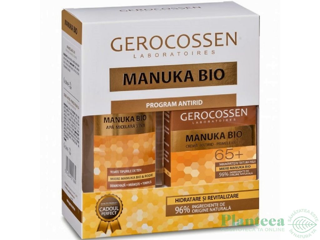 Caseta Manuka Bio 65+ [crema antirid reparatoare+apa micelara 50%] 2b - GEROCOSSEN